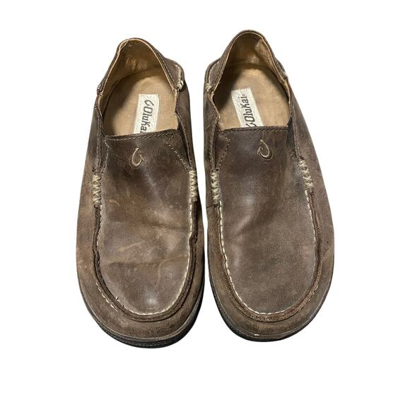 Olukai Moloa Leather Shoe Slipper Loafer Men's Size 7 - Picture 1 of 5